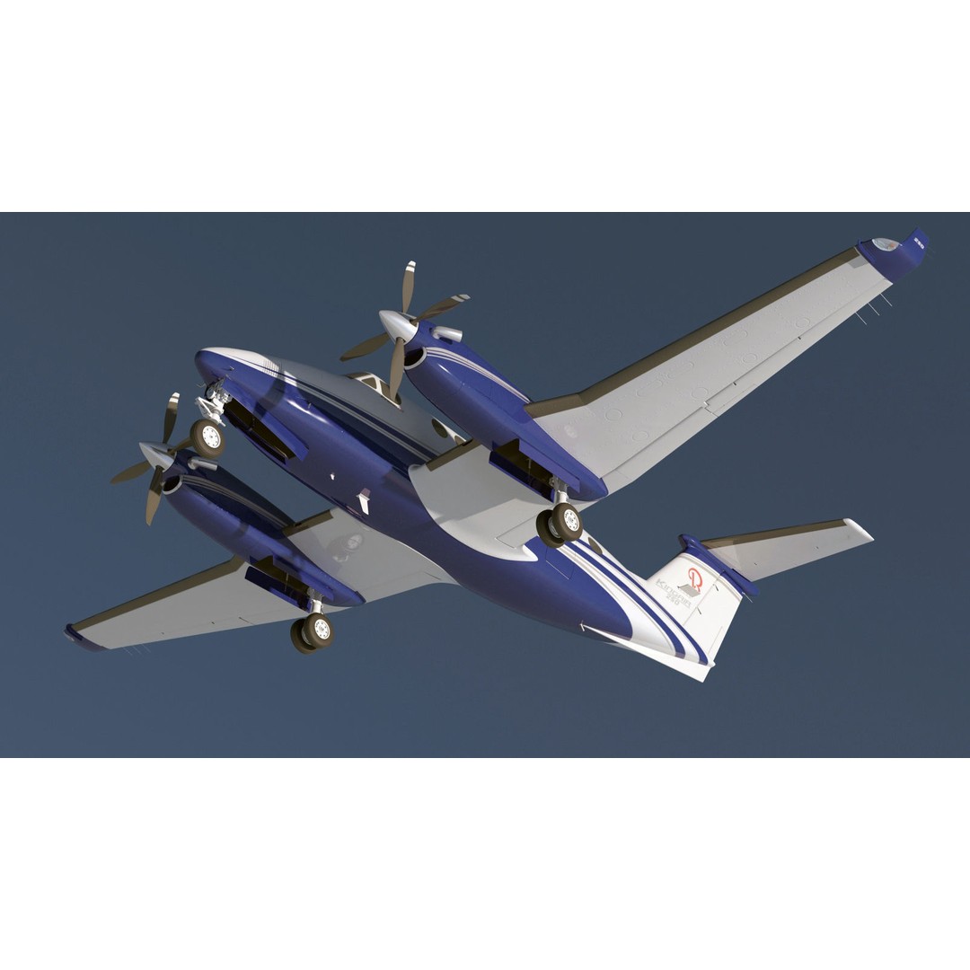 Beechcraft King Air 250 3D Model – Detailed Aircraft Asset, FBX, OBJ - View 17