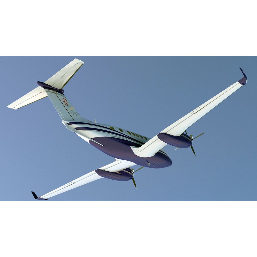 Beechcraft King Air 250 3D Model – Detailed Aircraft Asset, FBX, OBJ - View 18