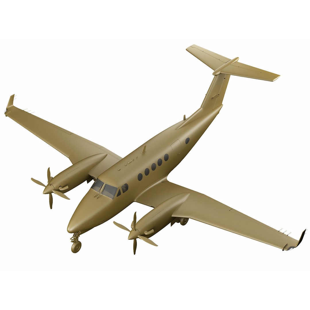 Beechcraft King Air 250 3D Model – Detailed Aircraft Asset, FBX, OBJ - View 19