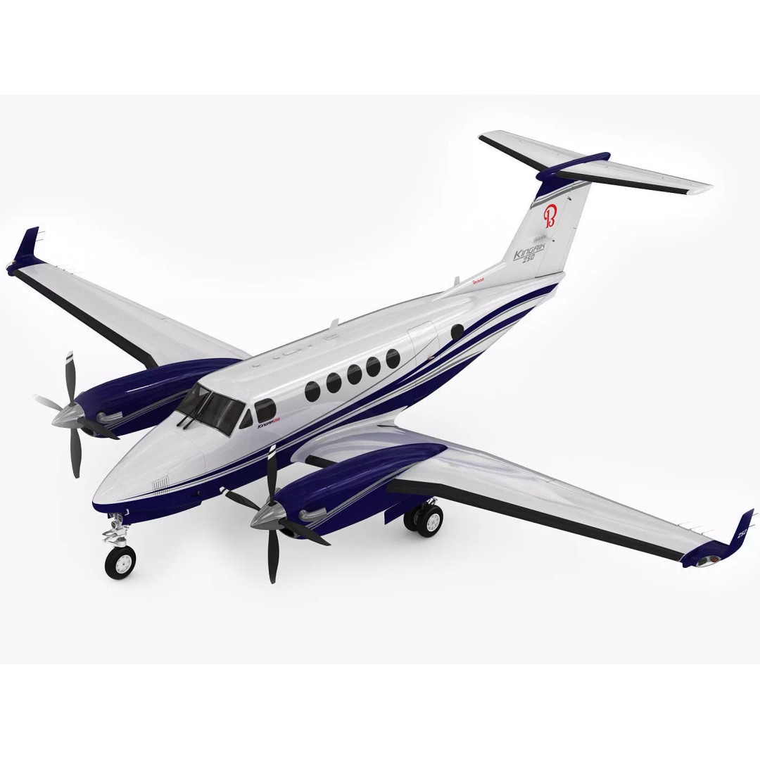Beechcraft King Air 250 3D Model – Detailed Aircraft Asset, FBX, OBJ - View 2