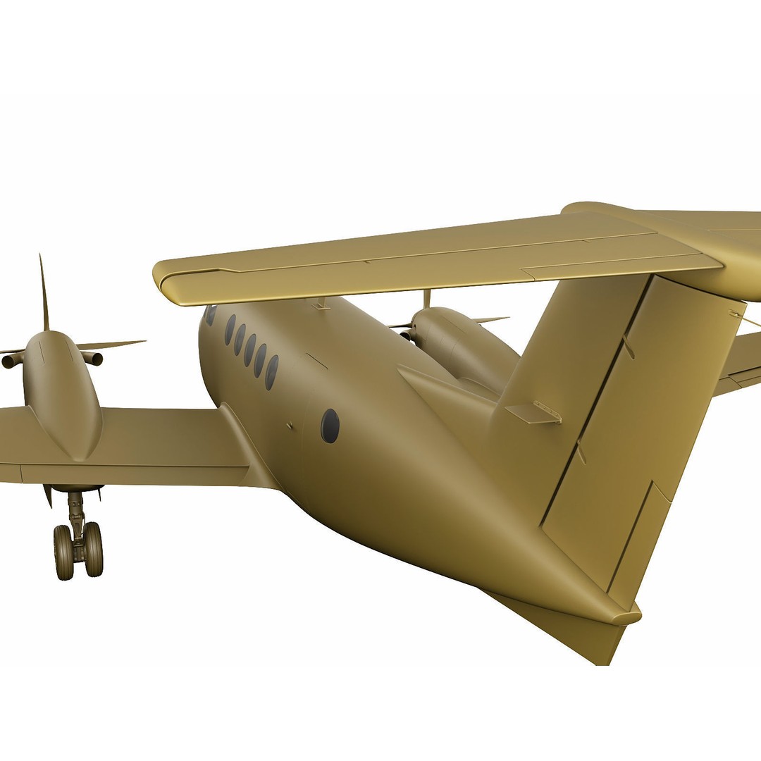 Beechcraft King Air 250 3D Model – Detailed Aircraft Asset, FBX, OBJ - View 20