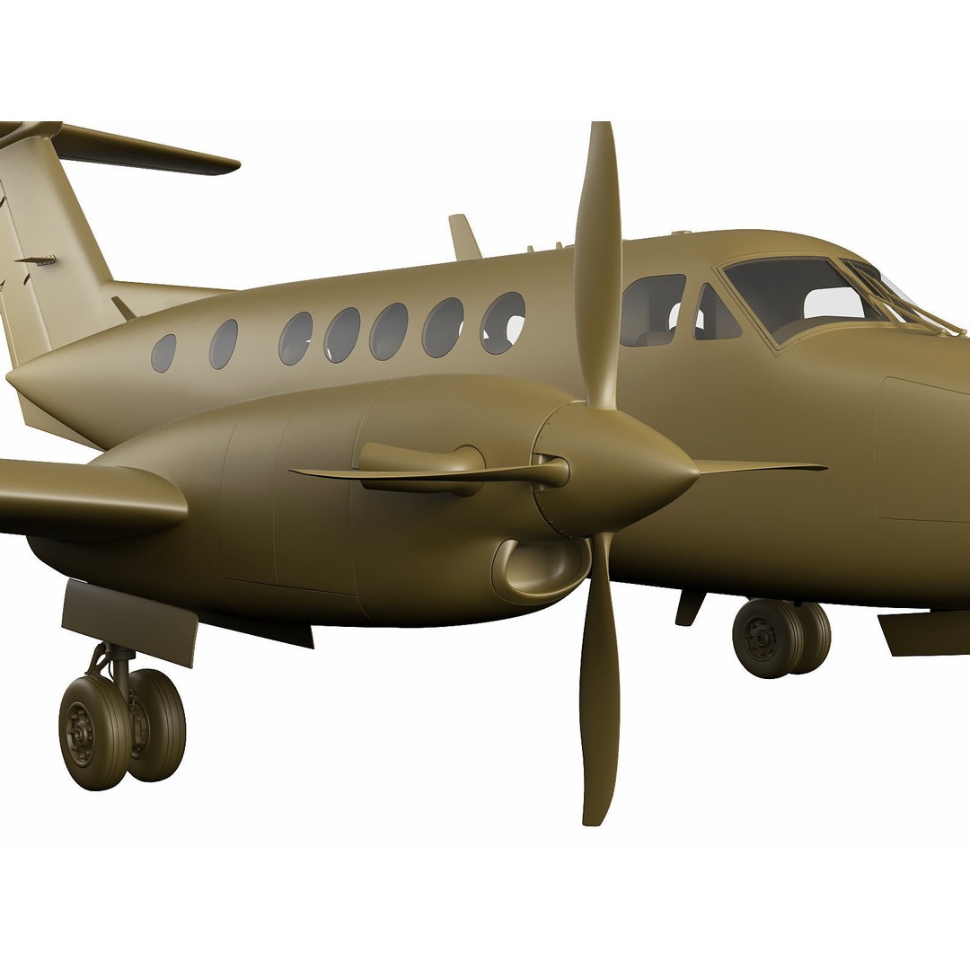 Beechcraft King Air 250 3D Model – Detailed Aircraft Asset, FBX, OBJ - View 21