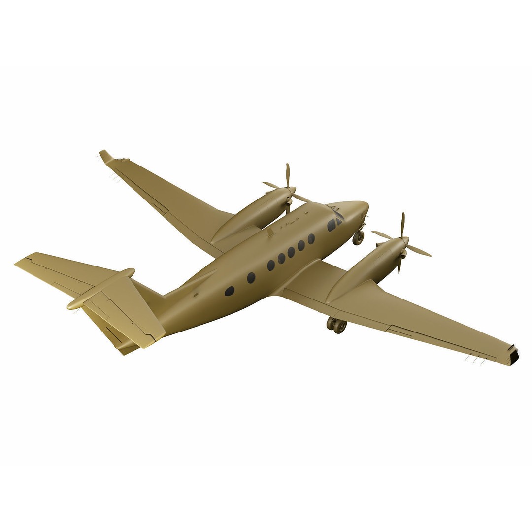 Beechcraft King Air 250 3D Model – Detailed Aircraft Asset, FBX, OBJ - View 22