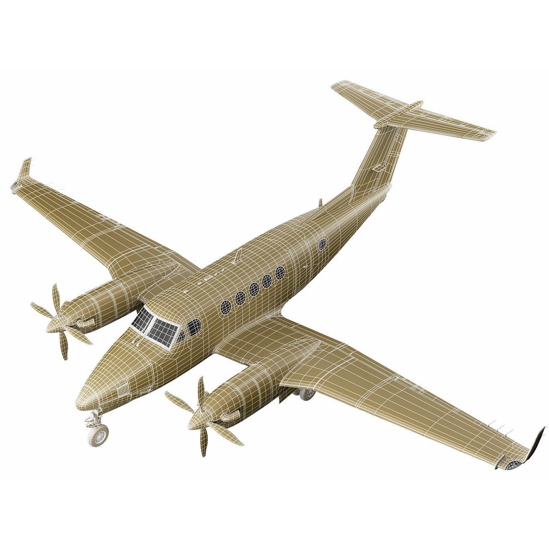 Beechcraft King Air 250 3D Model – Detailed Aircraft Asset, FBX, OBJ - View 25