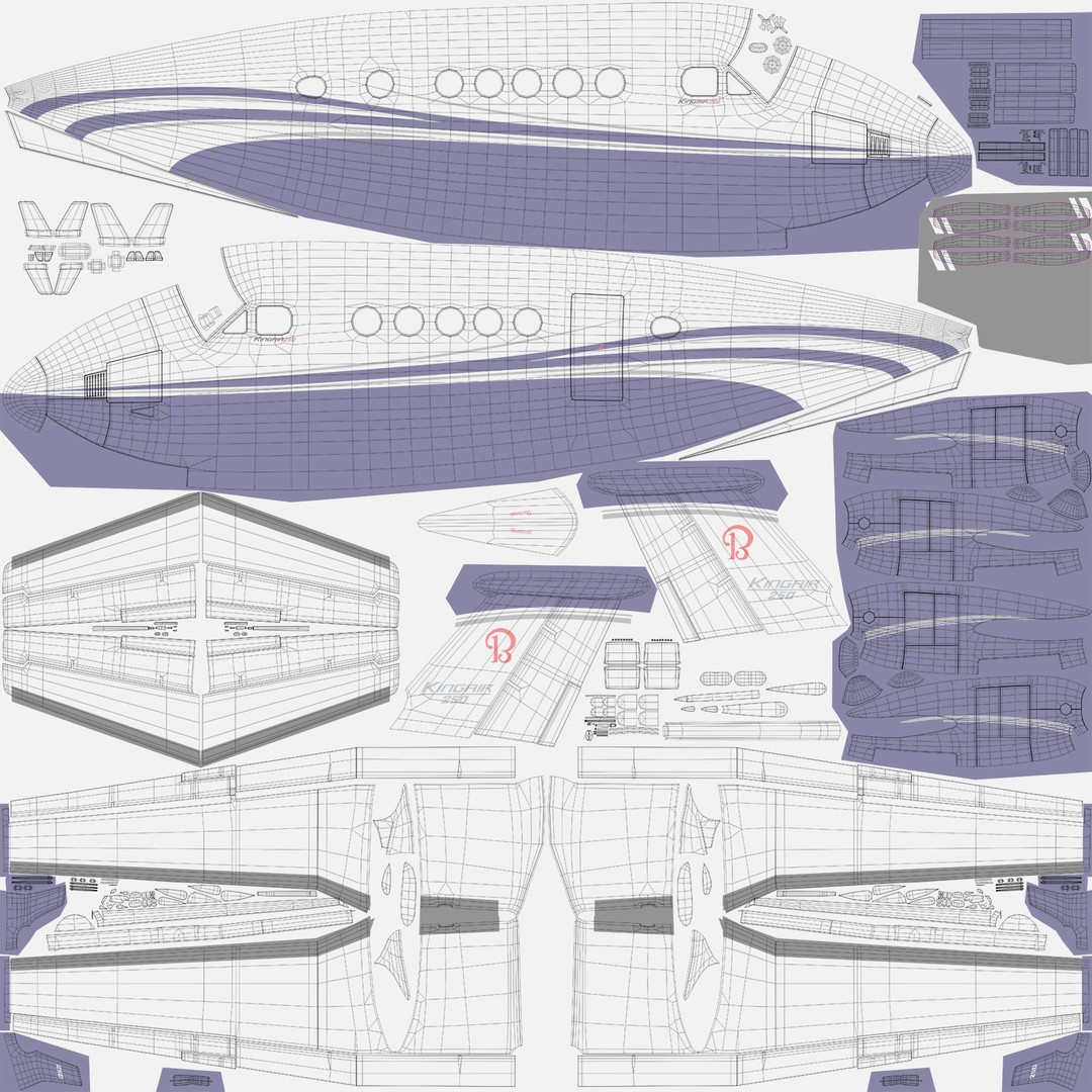 Beechcraft King Air 250 3D Model – Detailed Aircraft Asset, FBX, OBJ - View 27