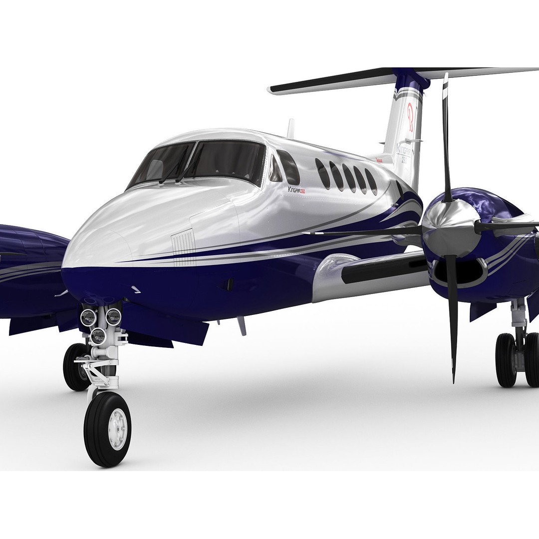 Beechcraft King Air 250 3D Model – Detailed Aircraft Asset, FBX, OBJ - View 4