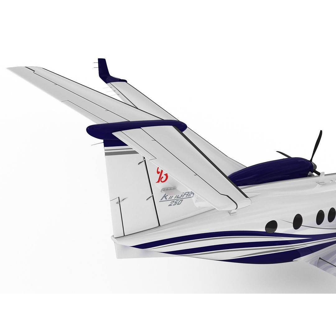 Beechcraft King Air 250 3D Model – Detailed Aircraft Asset, FBX, OBJ - View 5