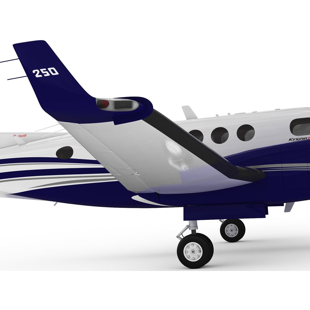 Beechcraft King Air 250 3D Model – Detailed Aircraft Asset, FBX, OBJ - View 8