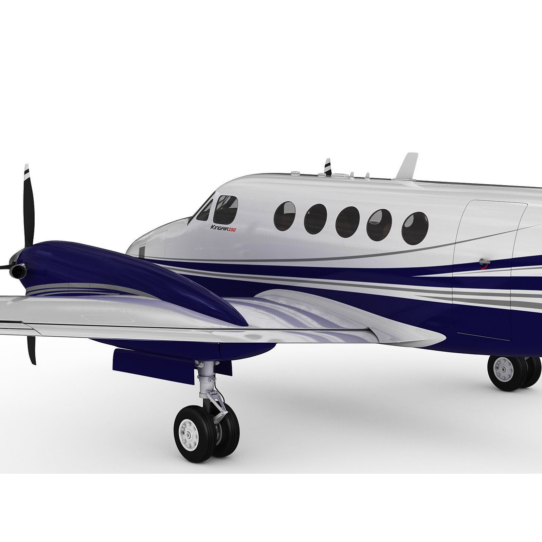 Beechcraft King Air 250 3D Model – Detailed Aircraft Asset, FBX, OBJ - View 9