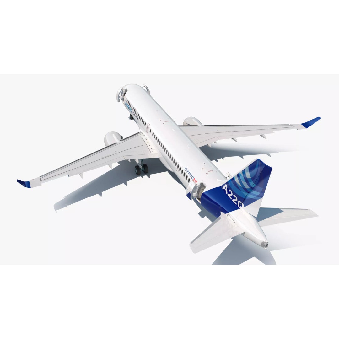 Airbus A220 300 3D Model – Detailed Cabin Rigged, PBR Textures - View 16