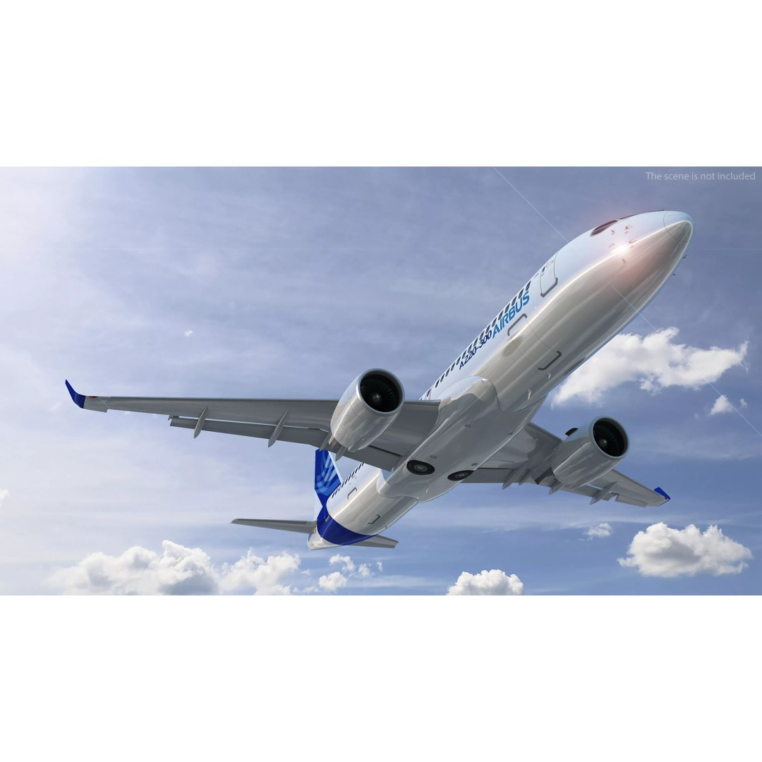 Airbus A220 300 3D Model – Detailed Cabin Rigged, PBR Textures - View 2