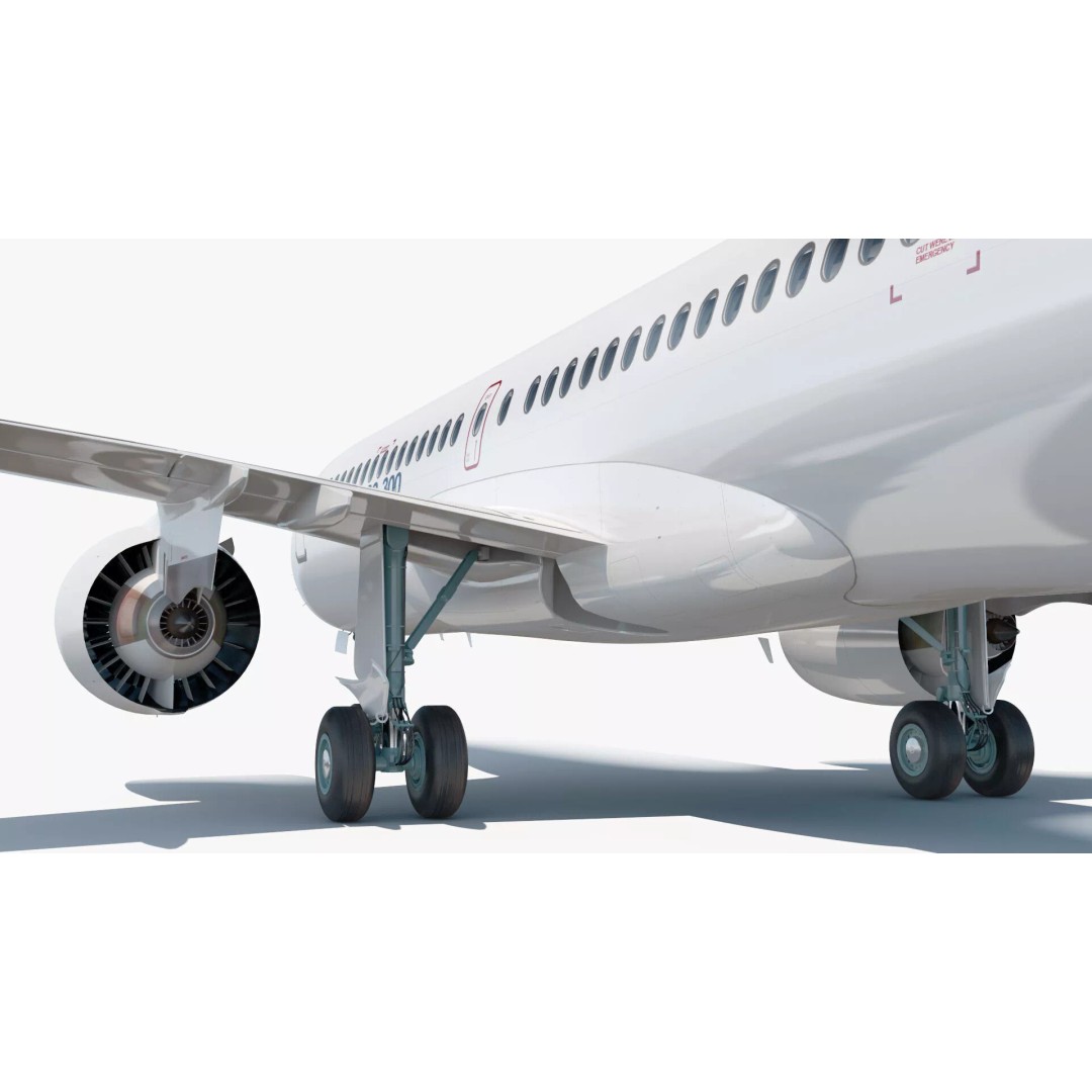 Airbus A220 300 3D Model – Detailed Cabin Rigged, PBR Textures - View 25