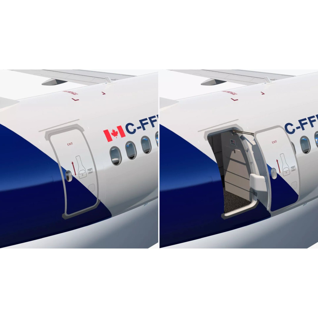 Airbus A220 300 3D Model – Detailed Cabin Rigged, PBR Textures - View 27