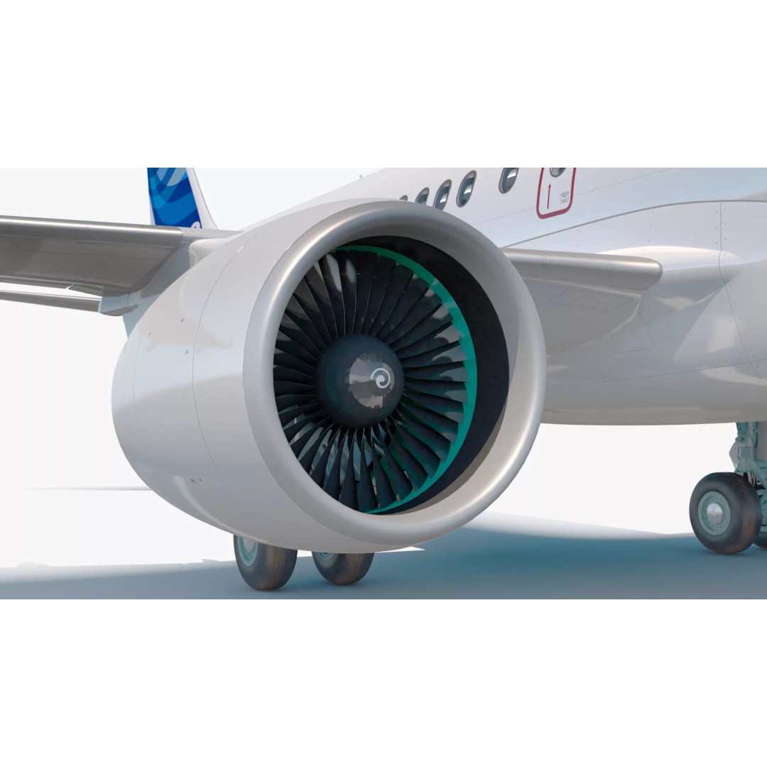 Airbus A220 300 3D Model – Detailed Cabin Rigged, PBR Textures - View 29