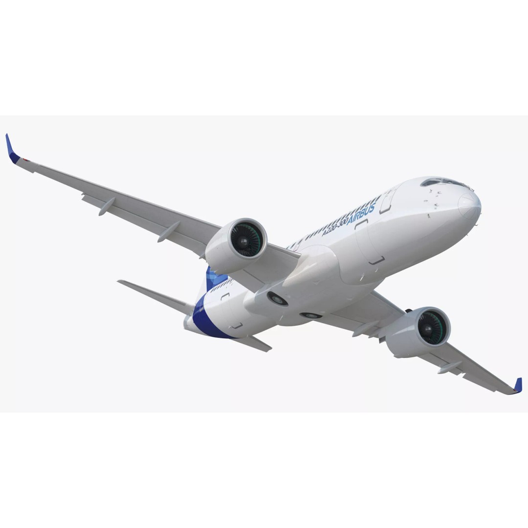 Airbus A220 300 3D Model – Detailed Cabin Rigged, PBR Textures - View 3