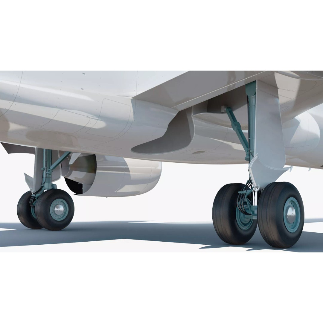 Airbus A220 300 3D Model – Detailed Cabin Rigged, PBR Textures - View 30