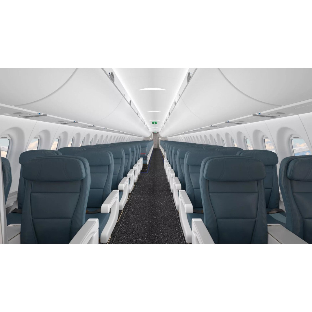 Airbus A220 300 3D Model – Detailed Cabin Rigged, PBR Textures - View 31