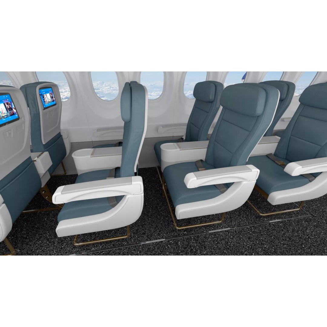 Airbus A220 300 3D Model – Detailed Cabin Rigged, PBR Textures - View 33