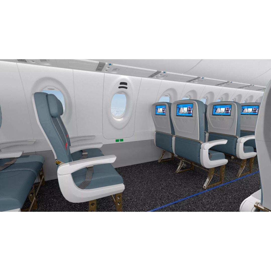 Airbus A220 300 3D Model – Detailed Cabin Rigged, PBR Textures - View 34