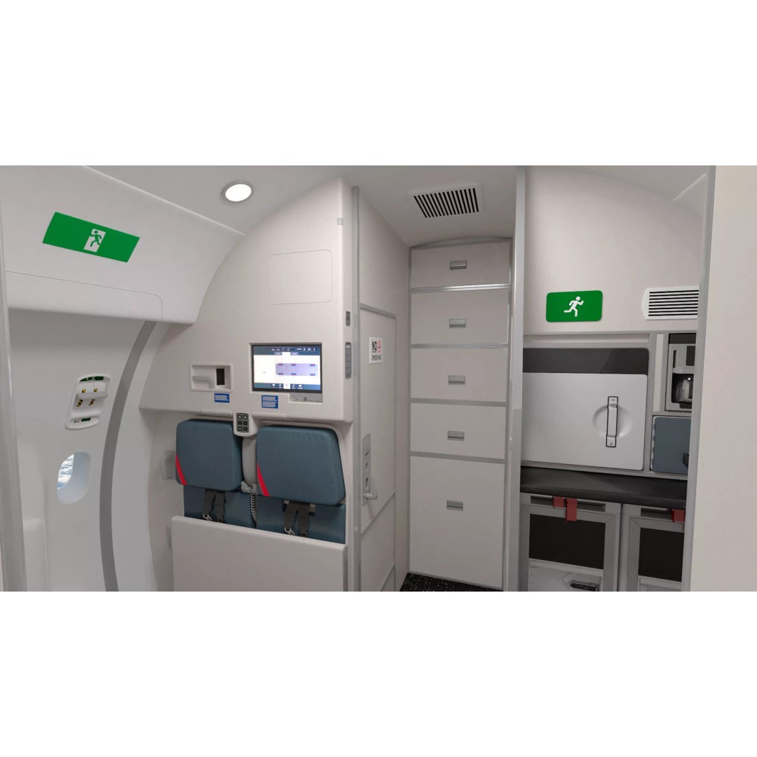 Airbus A220 300 3D Model – Detailed Cabin Rigged, PBR Textures - View 41