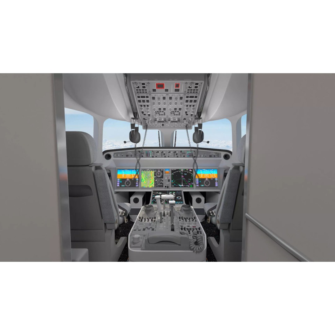 Airbus A220 300 3D Model – Detailed Cabin Rigged, PBR Textures - View 43