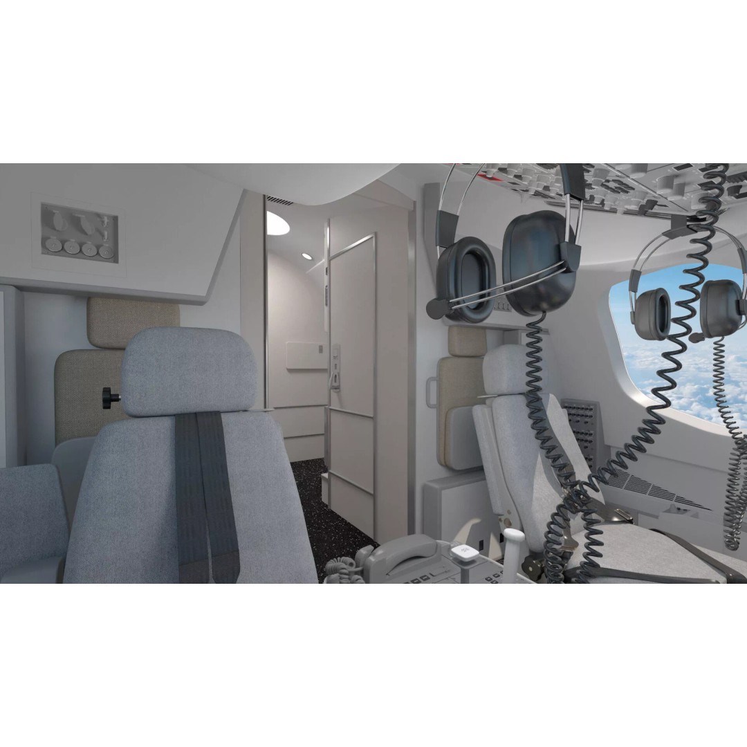 Airbus A220 300 3D Model – Detailed Cabin Rigged, PBR Textures - View 46