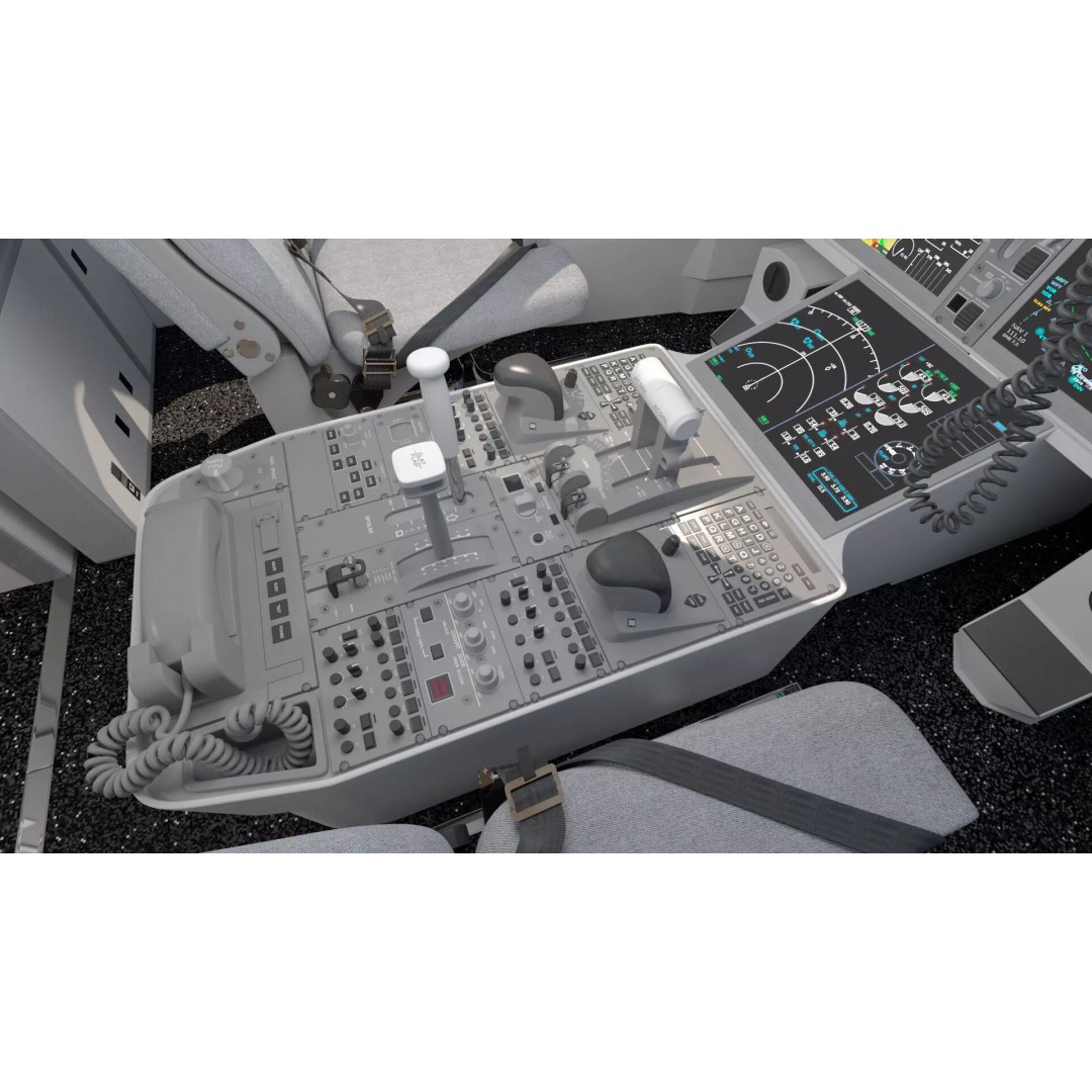 Airbus A220 300 3D Model – Detailed Cabin Rigged, PBR Textures - View 47