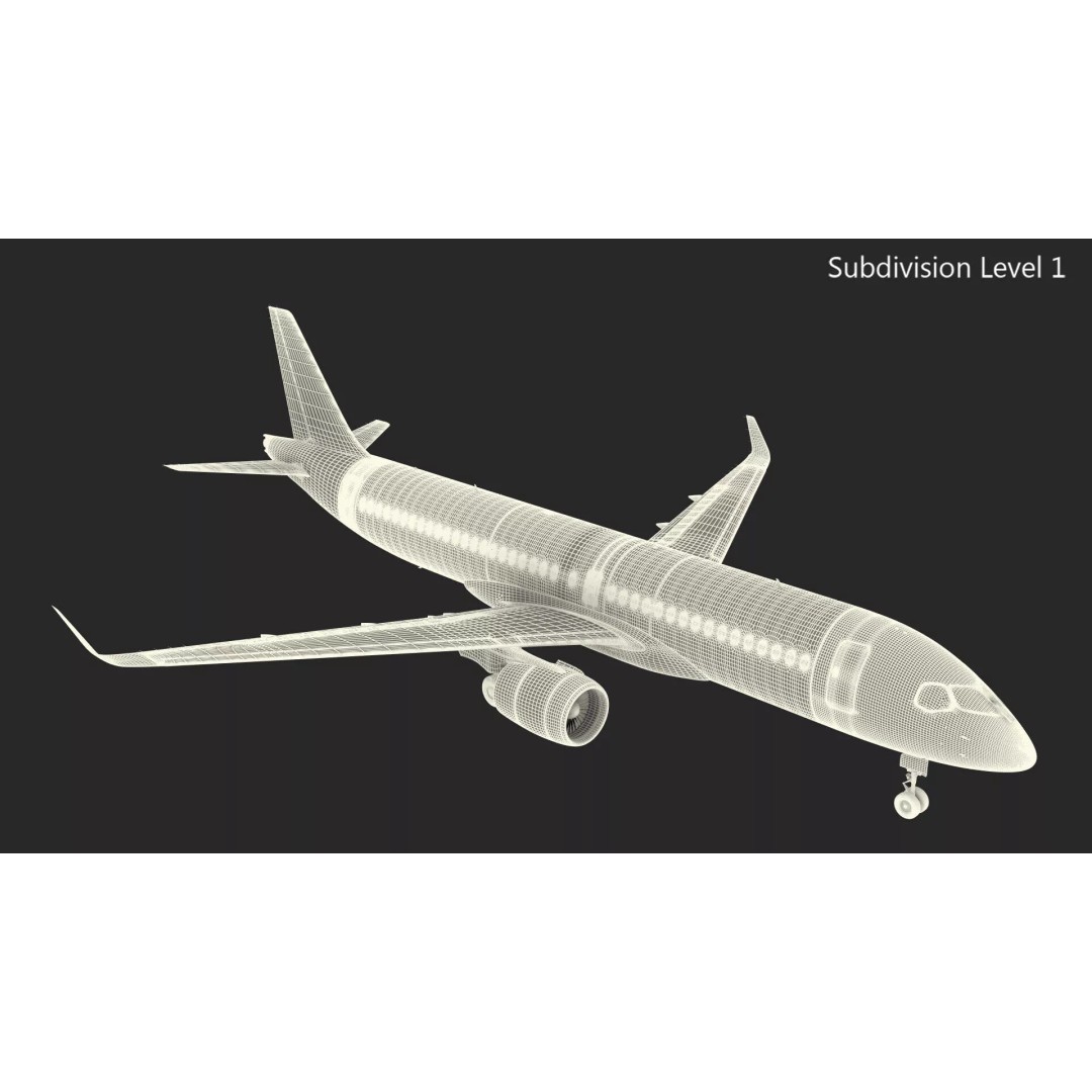Airbus A220 300 3D Model – Detailed Cabin Rigged, PBR Textures - View 51