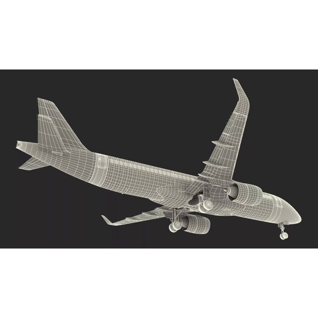 Airbus A220 300 3D Model – Detailed Cabin Rigged, PBR Textures - View 58