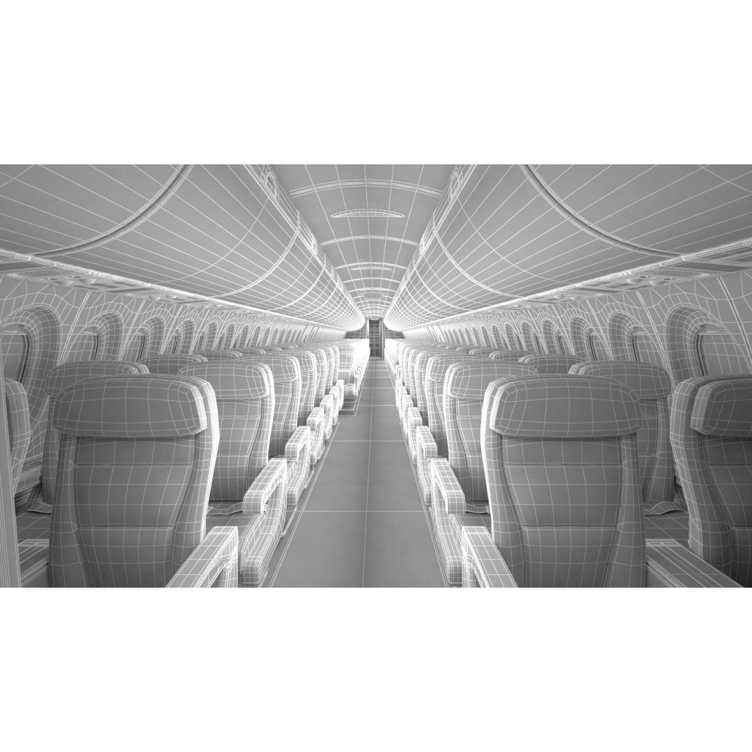 Airbus A220 300 3D Model – Detailed Cabin Rigged, PBR Textures - View 61