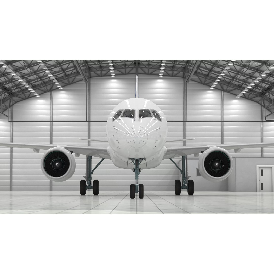 Airbus A220 300 3D Model – Detailed Cabin Rigged, PBR Textures - View 8