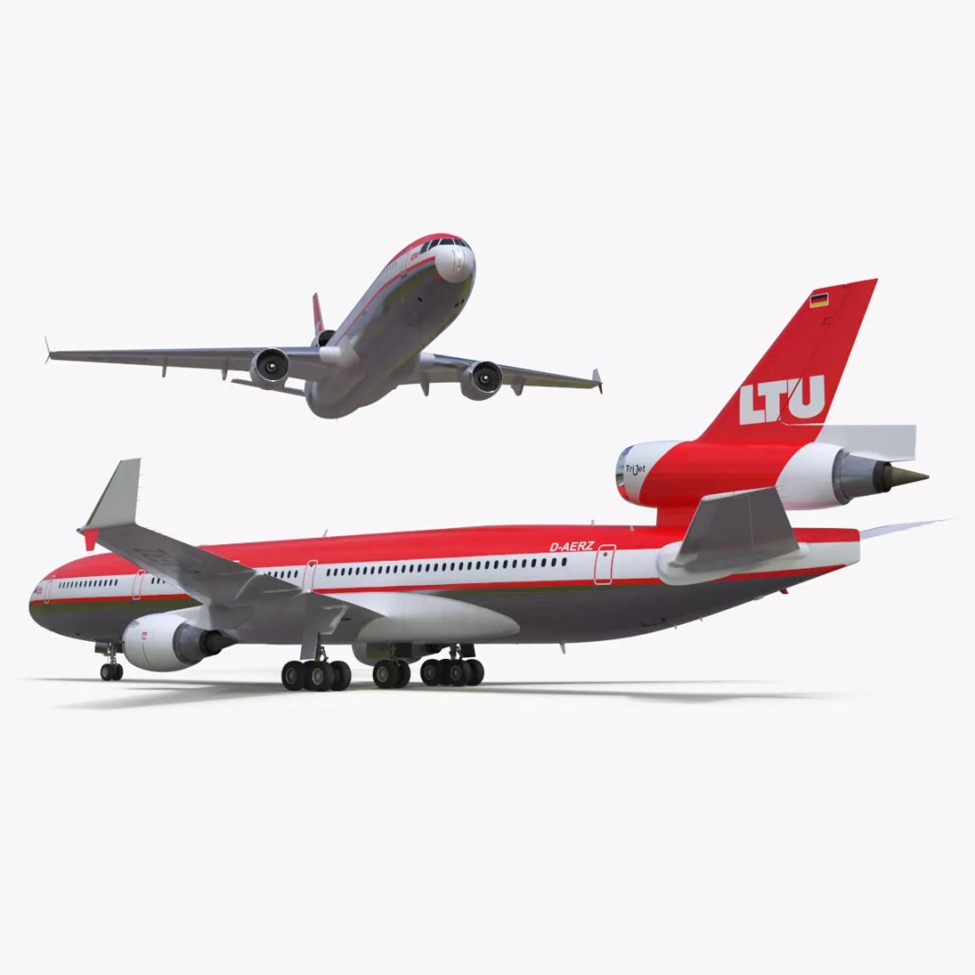 McDonnell Douglas MD-11 3D Model – Rigged Aircraft for Cinema 4D - View 2