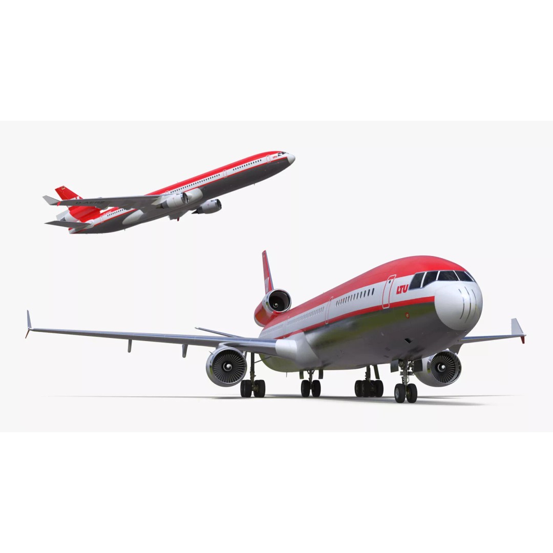 McDonnell Douglas MD-11 3D Model – Rigged Aircraft for Cinema 4D - View 22