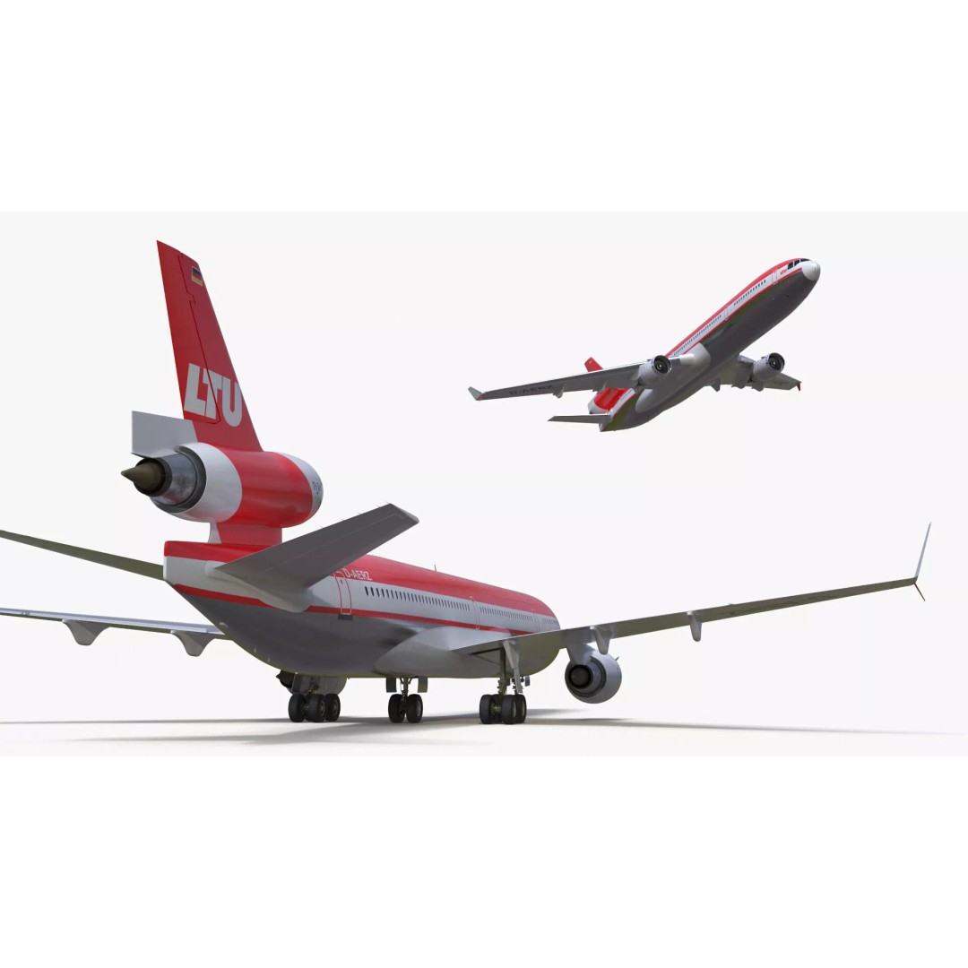McDonnell Douglas MD-11 3D Model – Rigged Aircraft for Cinema 4D - View 23