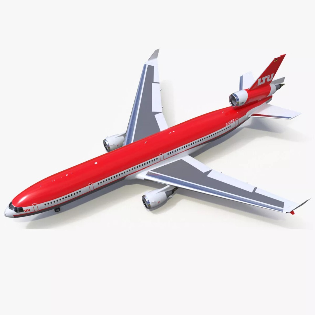 McDonnell Douglas MD-11 3D Model – Rigged Aircraft for Cinema 4D - View 3