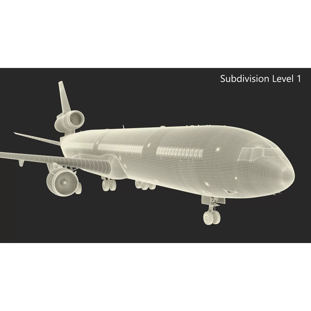McDonnell Douglas MD-11 3D Model – Rigged Aircraft for Cinema 4D - View 30