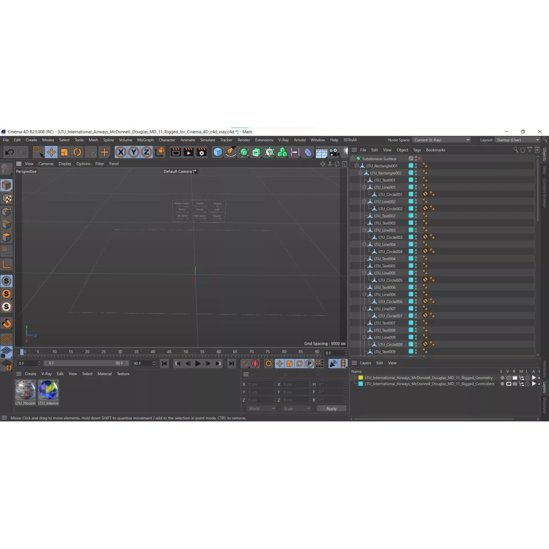 McDonnell Douglas MD-11 3D Model – Rigged Aircraft for Cinema 4D - View 32