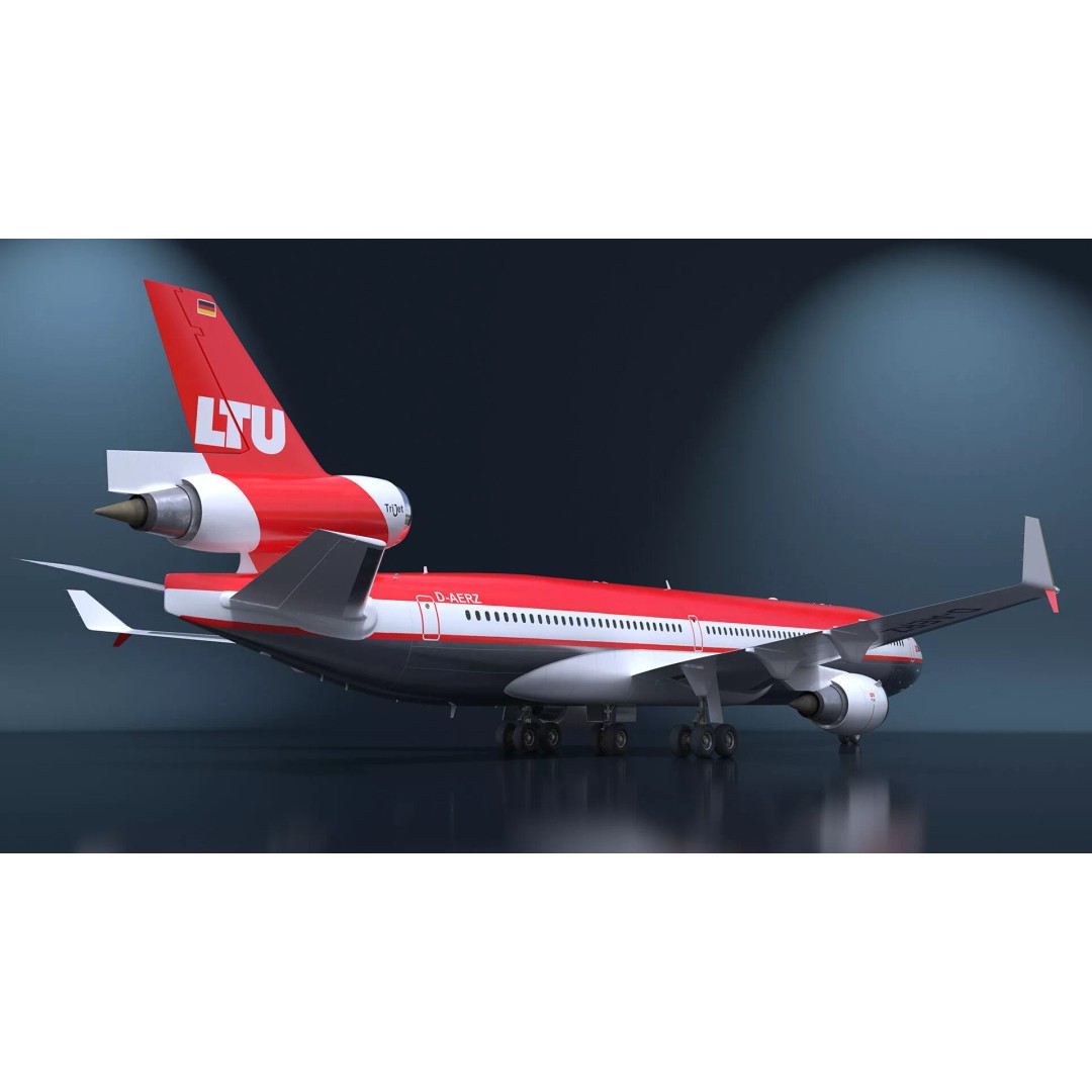McDonnell Douglas MD-11 3D Model – High Poly Airliner, FBX, PBR Textures - View 10