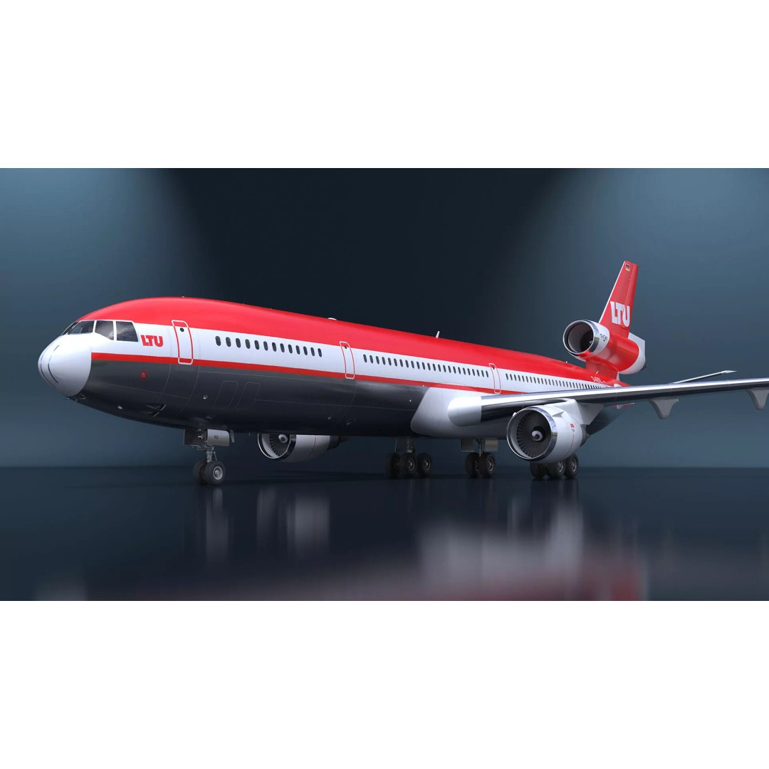 McDonnell Douglas MD-11 3D Model – High Poly Airliner, FBX, PBR Textures - View 12