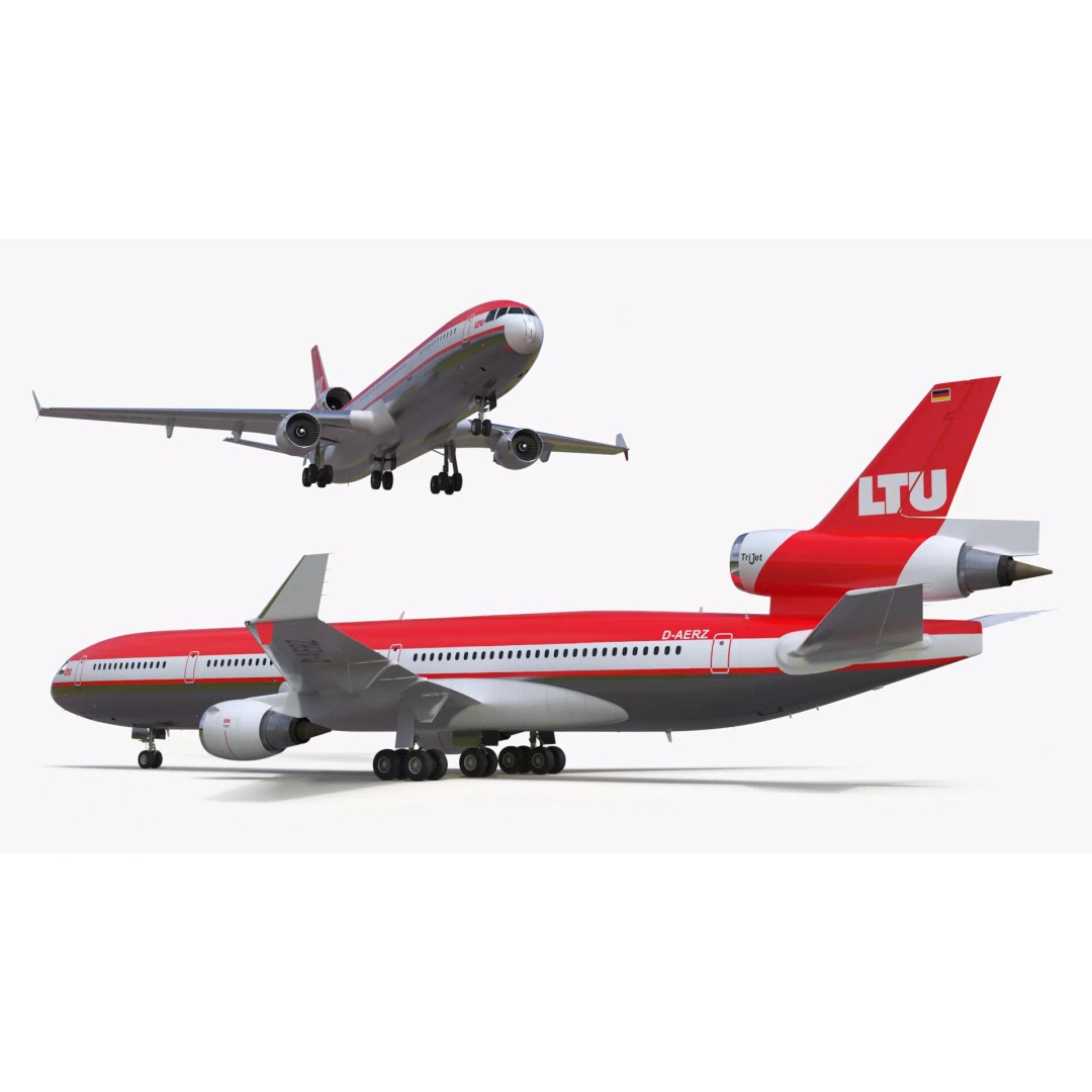 McDonnell Douglas MD-11 3D Model – High Poly Airliner, FBX, PBR Textures - View 13