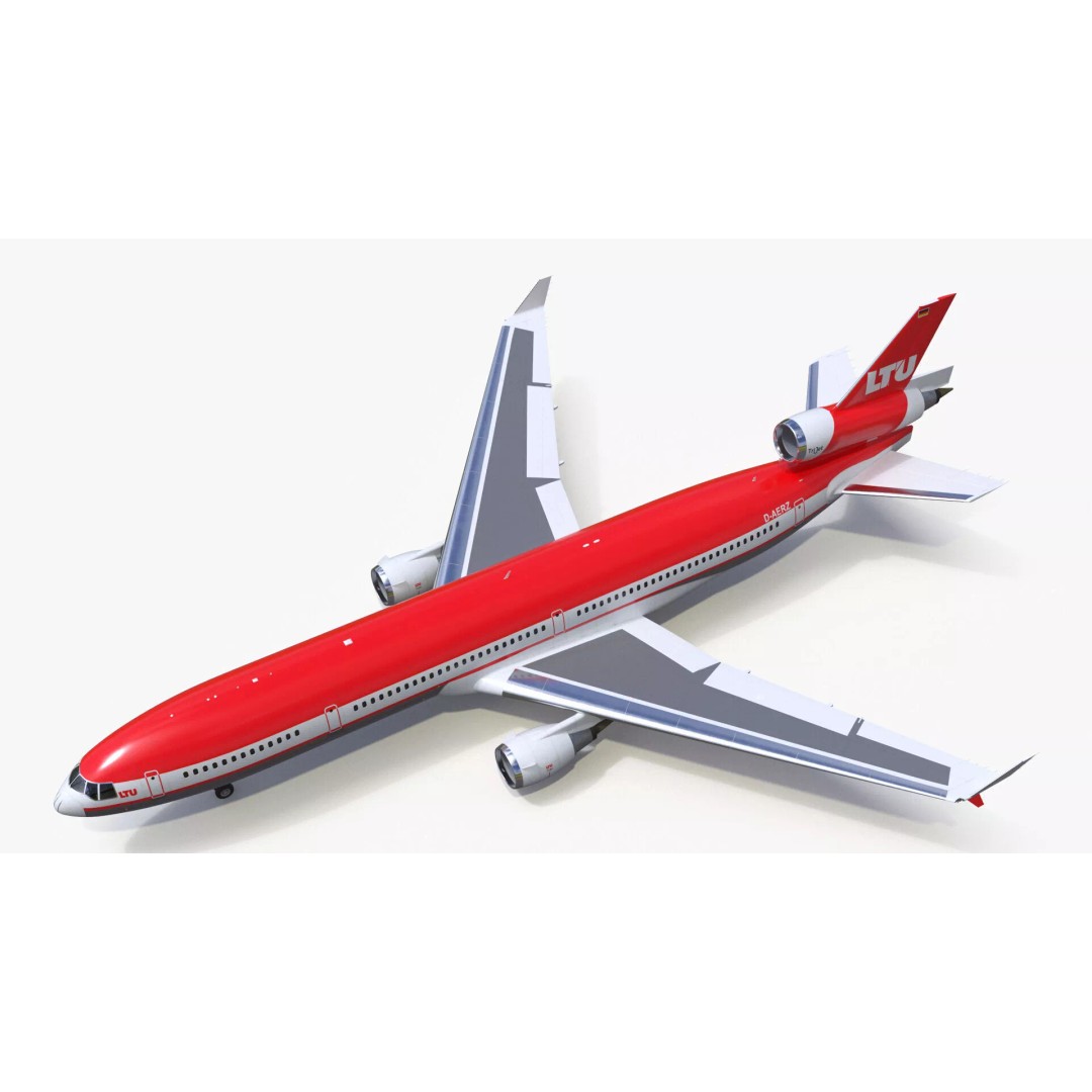 McDonnell Douglas MD-11 3D Model – High Poly Airliner, FBX, PBR Textures - View 14