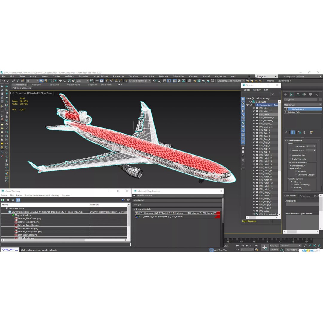 McDonnell Douglas MD-11 3D Model – High Poly Airliner, FBX, PBR Textures - View 31