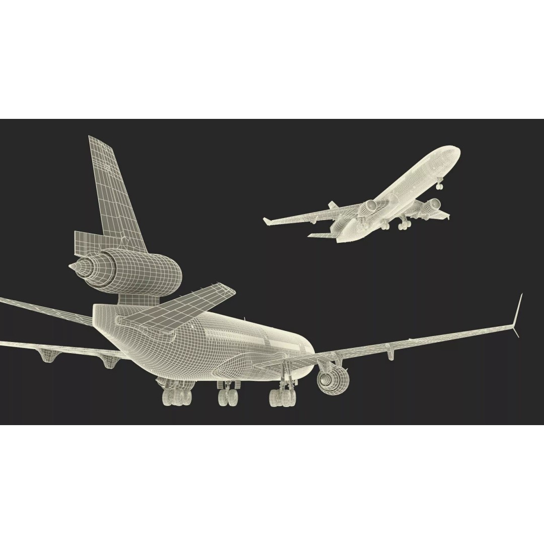 McDonnell Douglas MD-11 3D Model – High Poly Airliner, FBX, PBR Textures - View 39