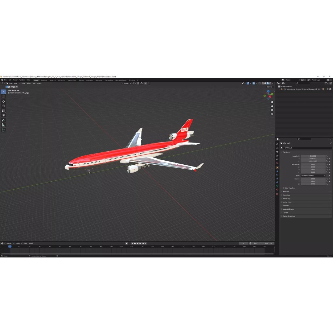 McDonnell Douglas MD-11 3D Model – High Poly Airliner, FBX, PBR Textures - View 43