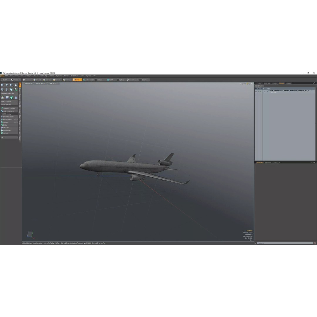 McDonnell Douglas MD-11 3D Model – High Poly Airliner, FBX, PBR Textures - View 44