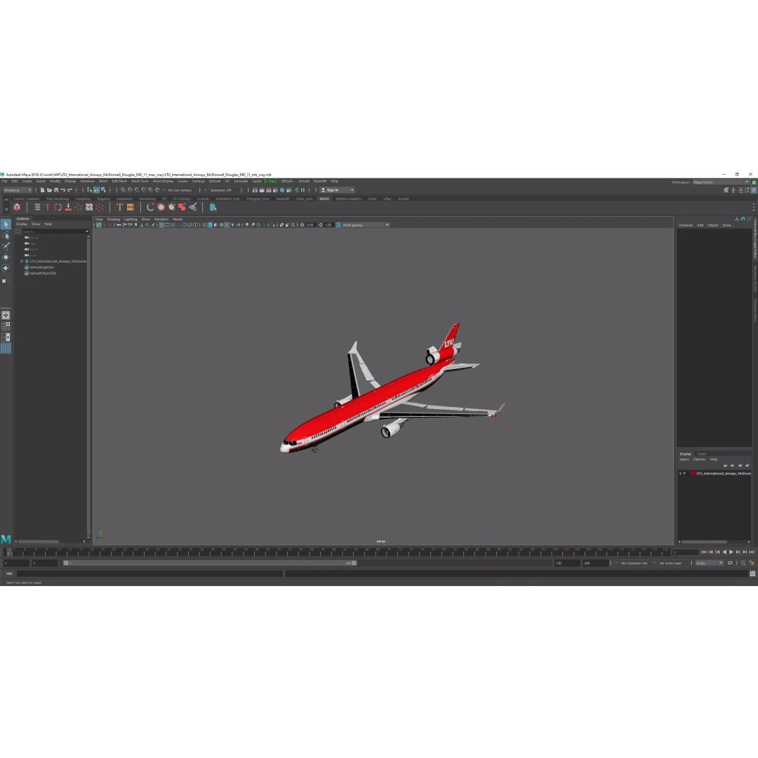McDonnell Douglas MD-11 3D Model – High Poly Airliner, FBX, PBR Textures - View 45