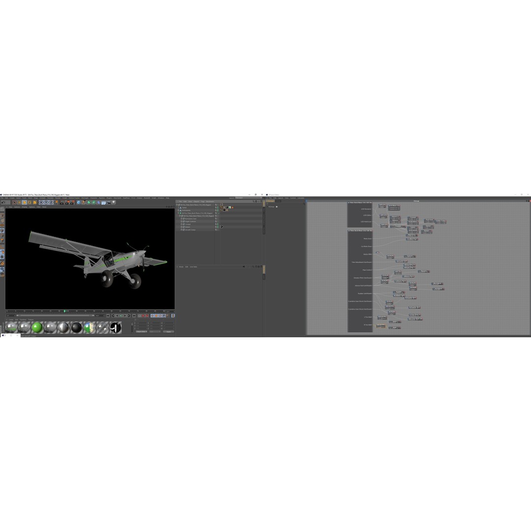 Kit Fox S7 STI 3D Model – Rigged C4D Aircraft for Flight Simulation