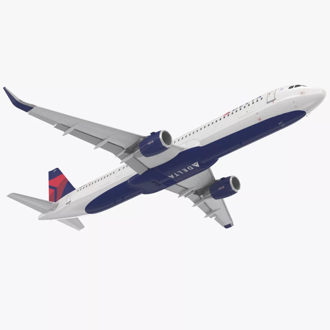Delta Air Lines Airbus A321 NEO 3D Model – Rigged Cinema 4D Aircraft - View 17