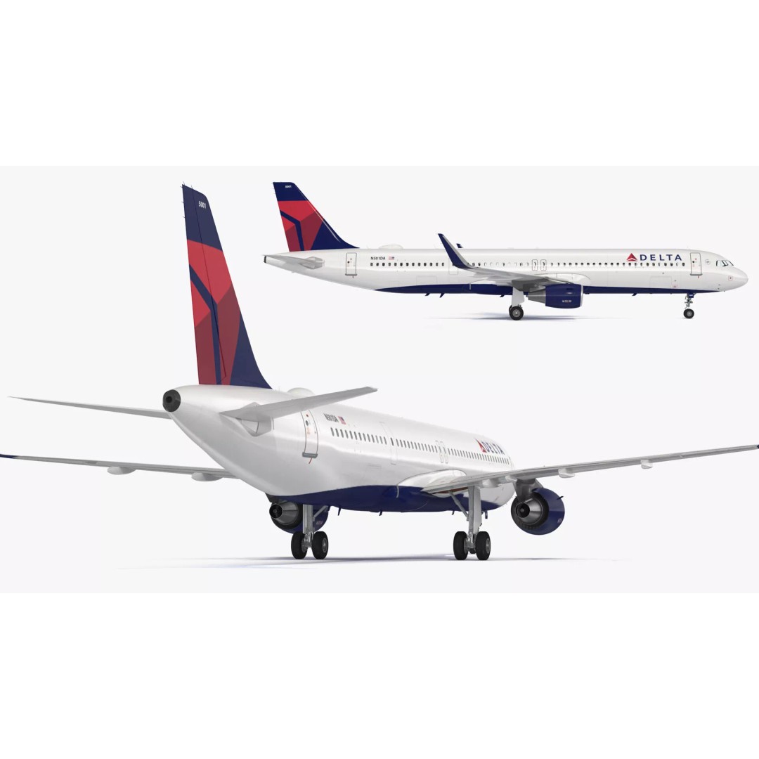 Delta Air Lines Airbus A321 NEO 3D Model – Rigged Cinema 4D Aircraft - View 19