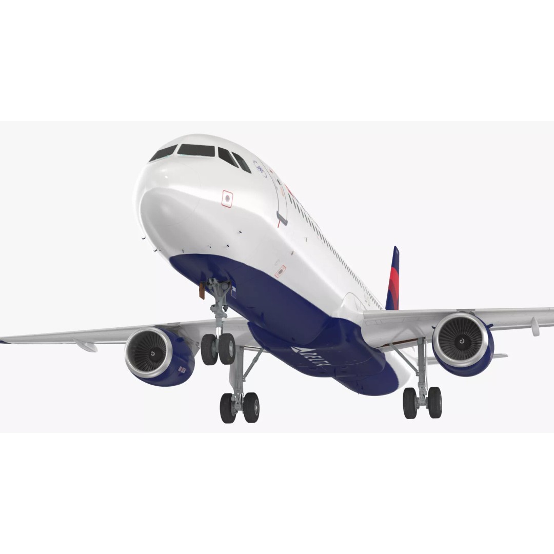 Delta Air Lines Airbus A321 NEO 3D Model – Rigged Cinema 4D Aircraft - View 20